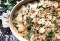 Ham and Haricots Verts Potato Gratin