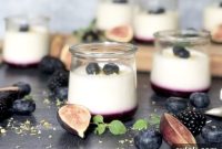 Bright Lemon Yogurt Mousse with Blueberry Sauce