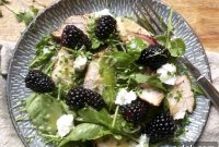 Grilled Chicken Salad with Basil and Blackberries