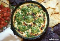 Queso Fundido Drizzled with Smoky Poblano Vinaigrette
