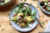 Gruyère Fondue Salad with Roasted Potatoes and Mushrooms