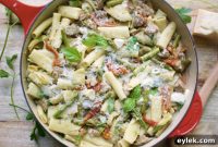 Rigatoni with a Hearty Spring Medley