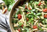 Spring Pasta Salad with Fresh Vegetables and Tomatoes