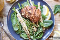 Wild King Salmon with Grilled Asparagus and Shallot-Ginger Vinaigrette