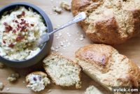 Nutty Brown Butter Soda Bread with Tart Cranberry Walnut Butter