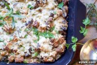 Savory Mushroom and Leek Bread Pudding