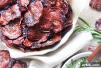 Crispy Baked Beet and Rosemary Chips