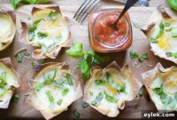 Italian Inspired Wonton Egg Bites