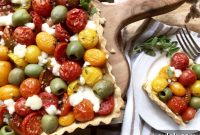 Rustic Tomato Olive and Cheese Tart