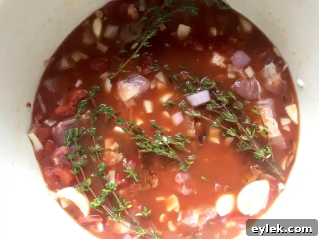 white bean cassoulet with pork & lentils