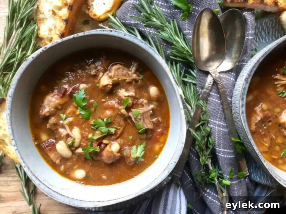white bean cassoulet with pork & lentils
