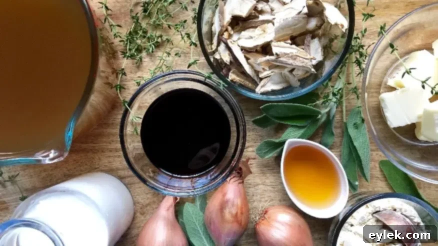 vegetarian mushroom herb gravy