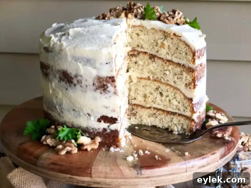 Julia's Walnut Cake with French Butter Icing close up