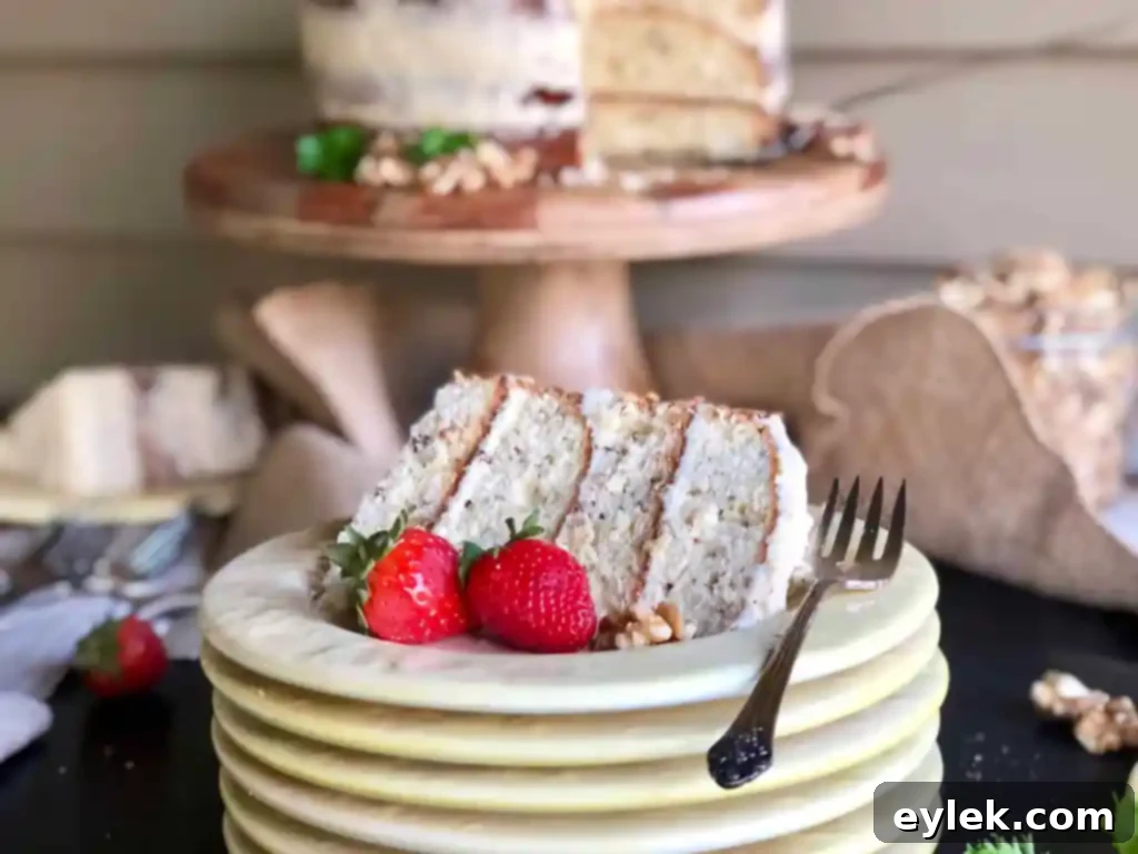 Slice of Julia's Walnut Cake