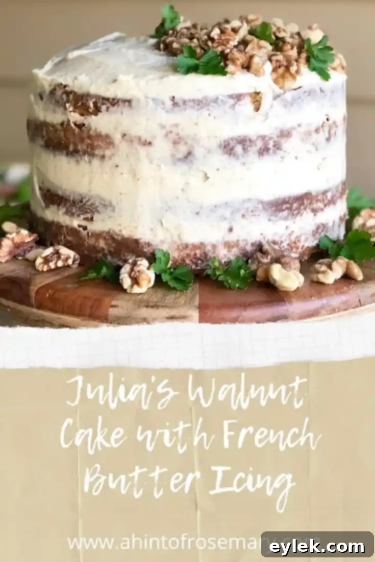 Julia's Walnut Cake with French Butter Icing on display
