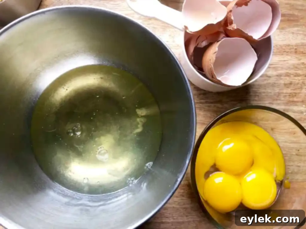 Cake batter with walnuts and egg whites