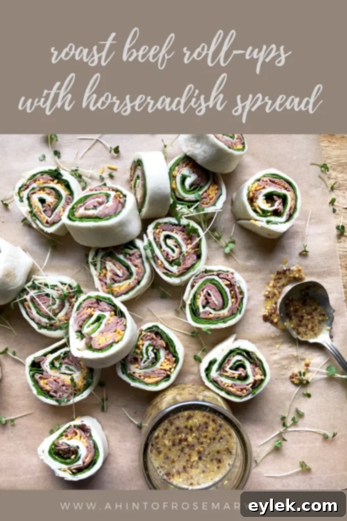 make-ahead roast beef roll-ups with horseradish spread