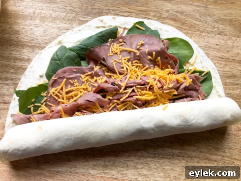 make-ahead roast beef roll-ups with horseradish spread