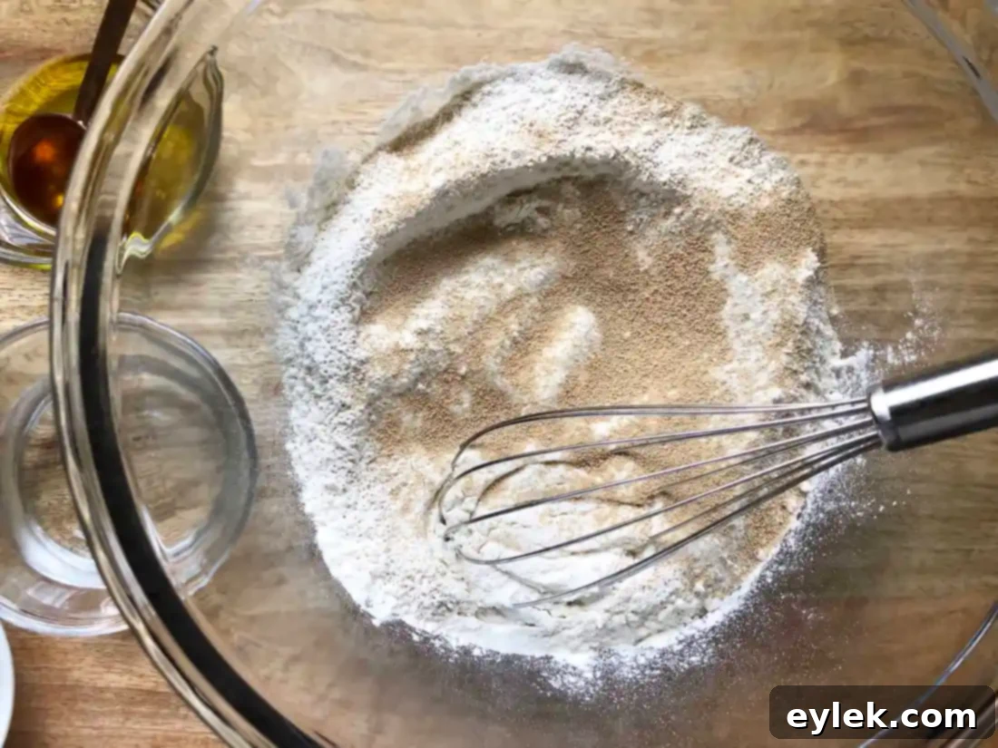pane bianco dough being mixed