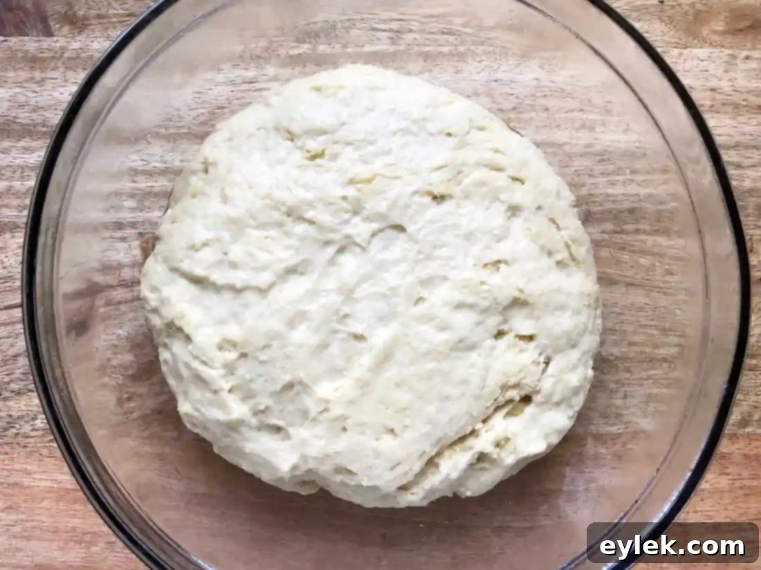 pane bianco dough rolled flat for filling