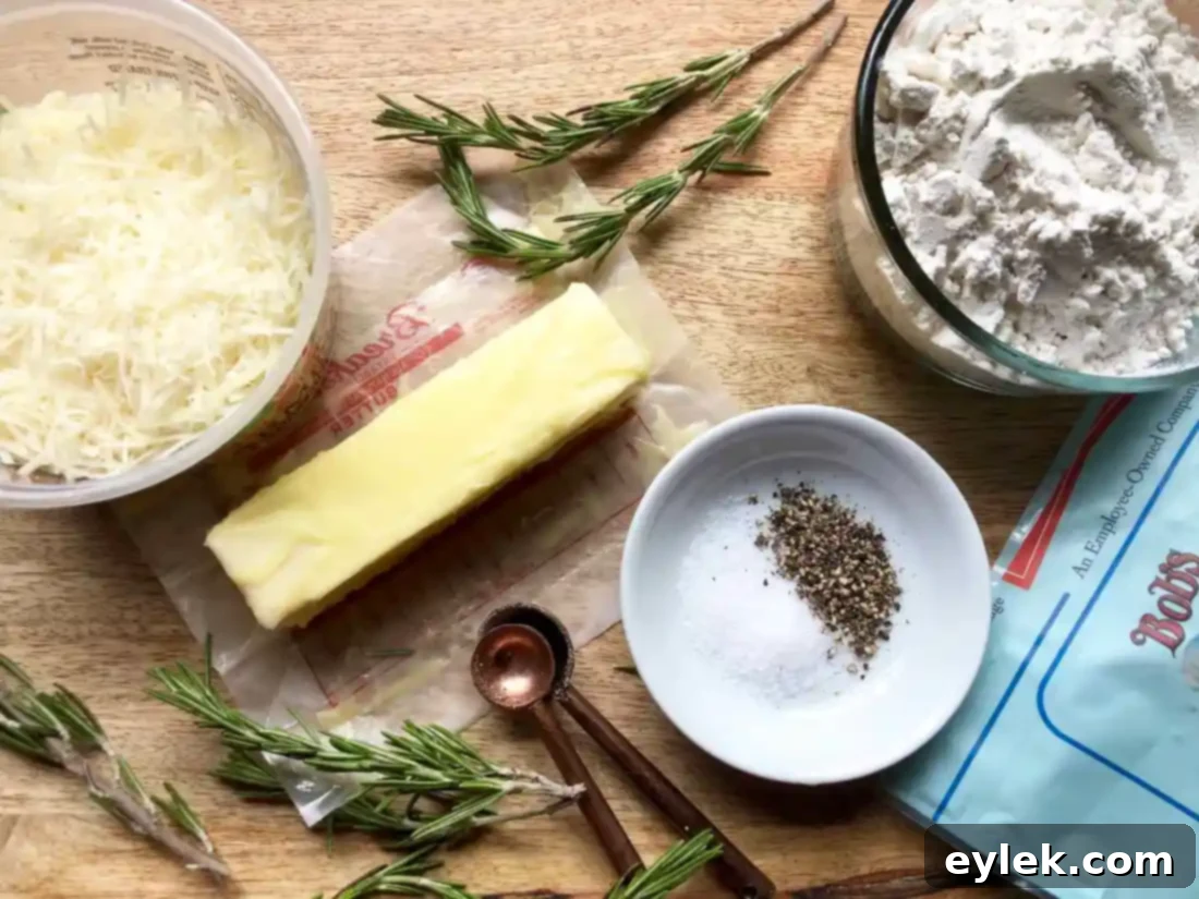 gluten-free (or not) rosemary parmesan shortbread crackers