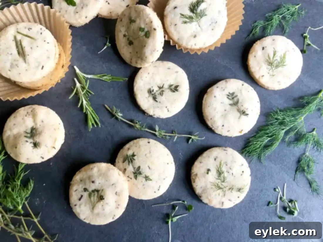 Close-up of baked Rosemary Parmesan Shortbread Cracker
