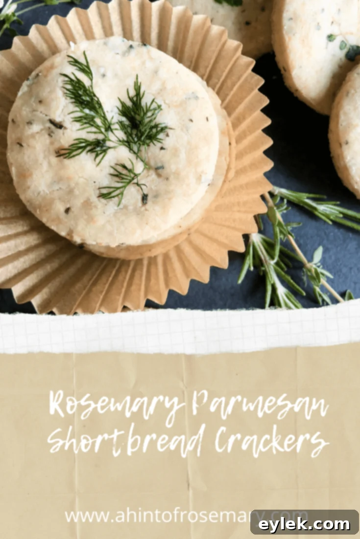 Rosemary Parmesan Shortbread Crackers for Cheese Tray