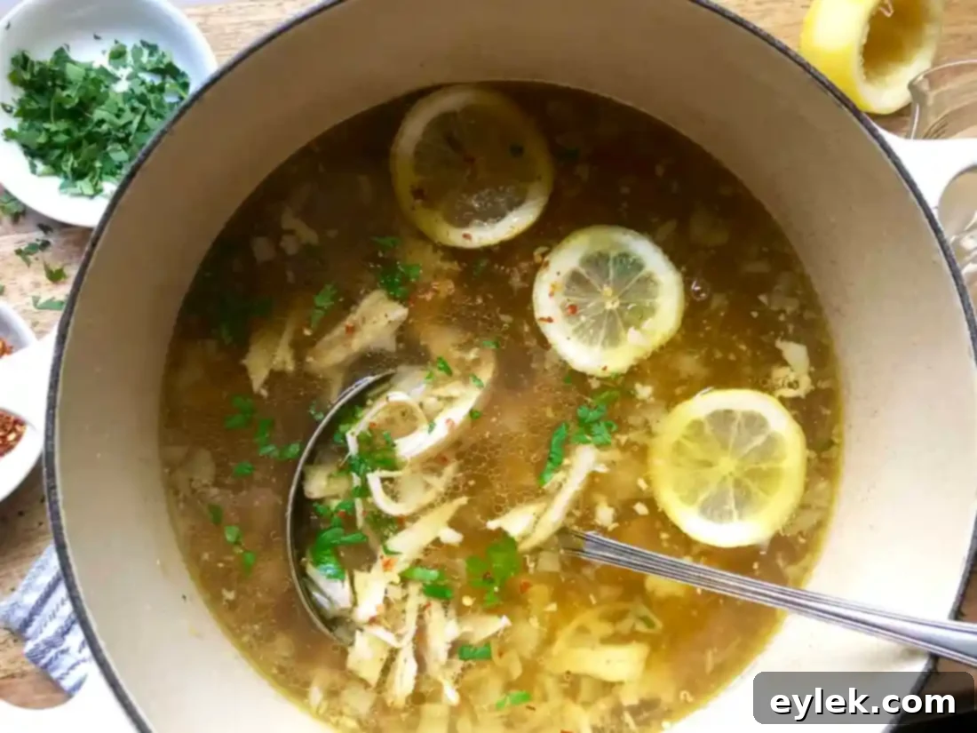 soup ladled over rice noodles