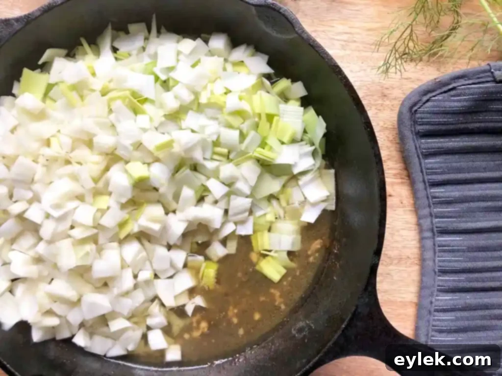 Mediterranean Chicken and Orzo with Fennel and Leeks 10 orzo added to skillet
