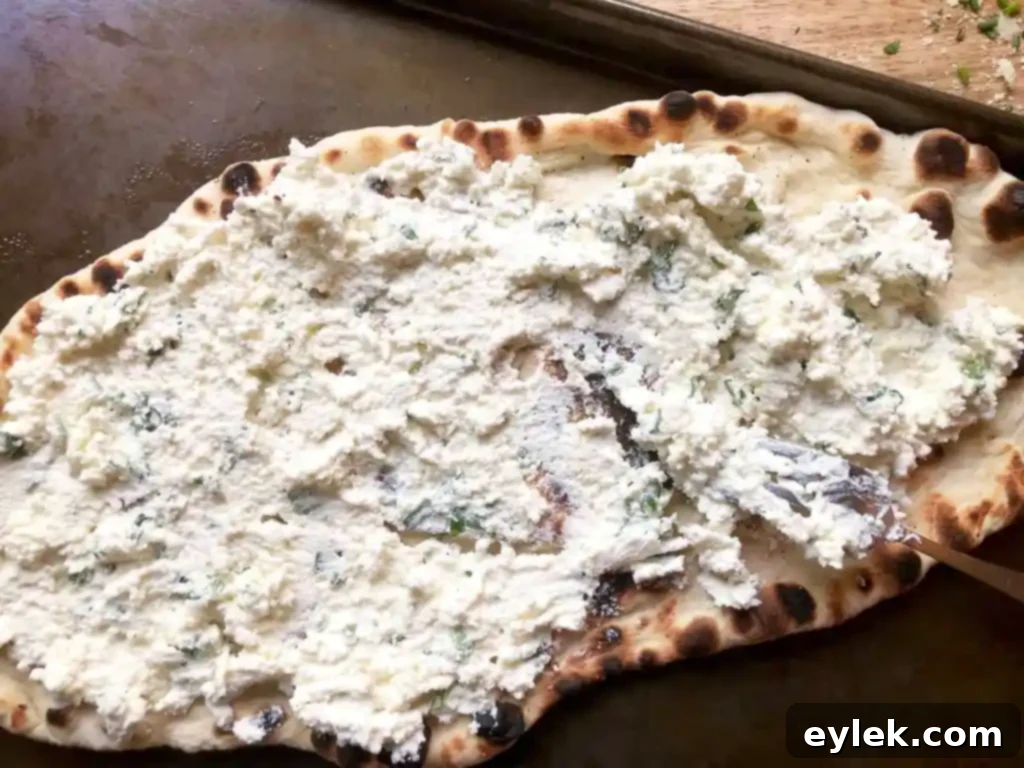 grilled flatbread with artichokes & ricotta