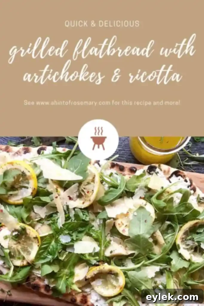 grilled flatbread with artichokes & ricotta