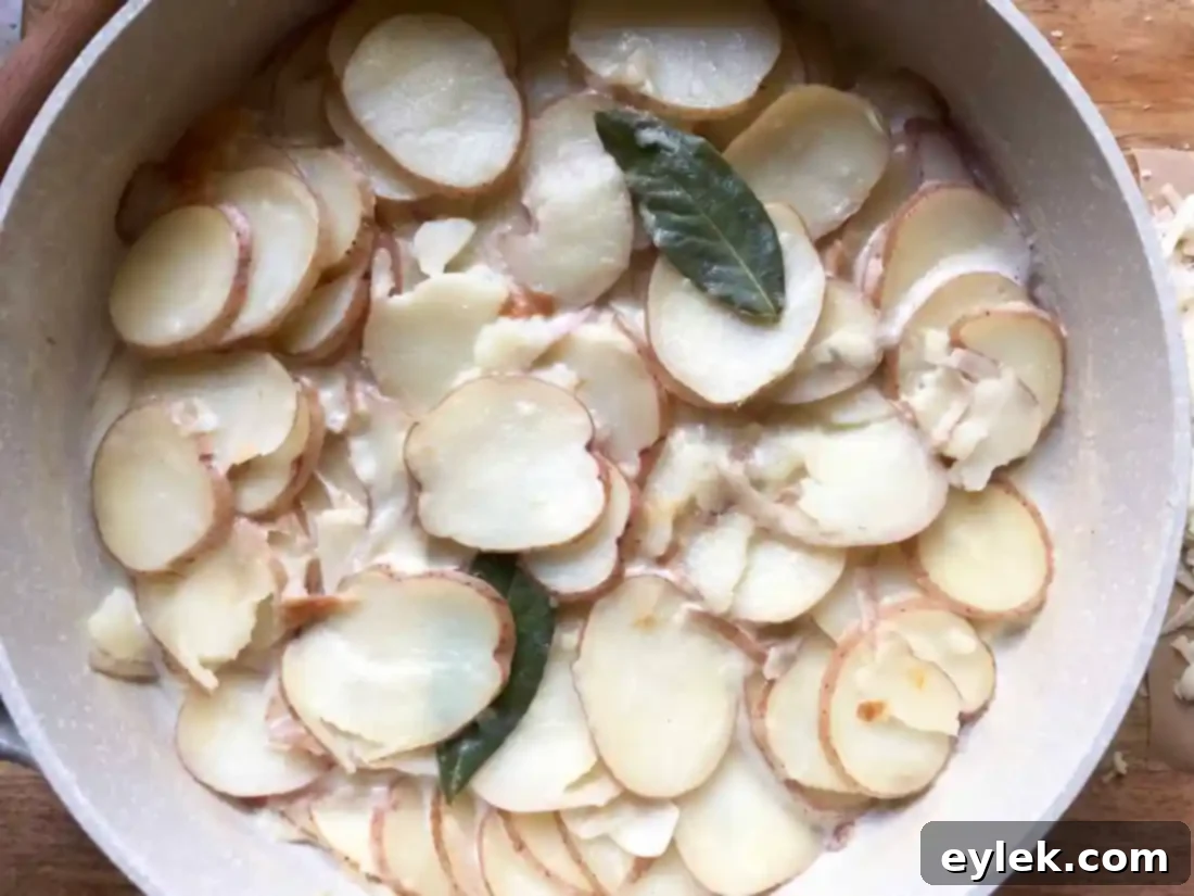 sliced potatoes for gratin