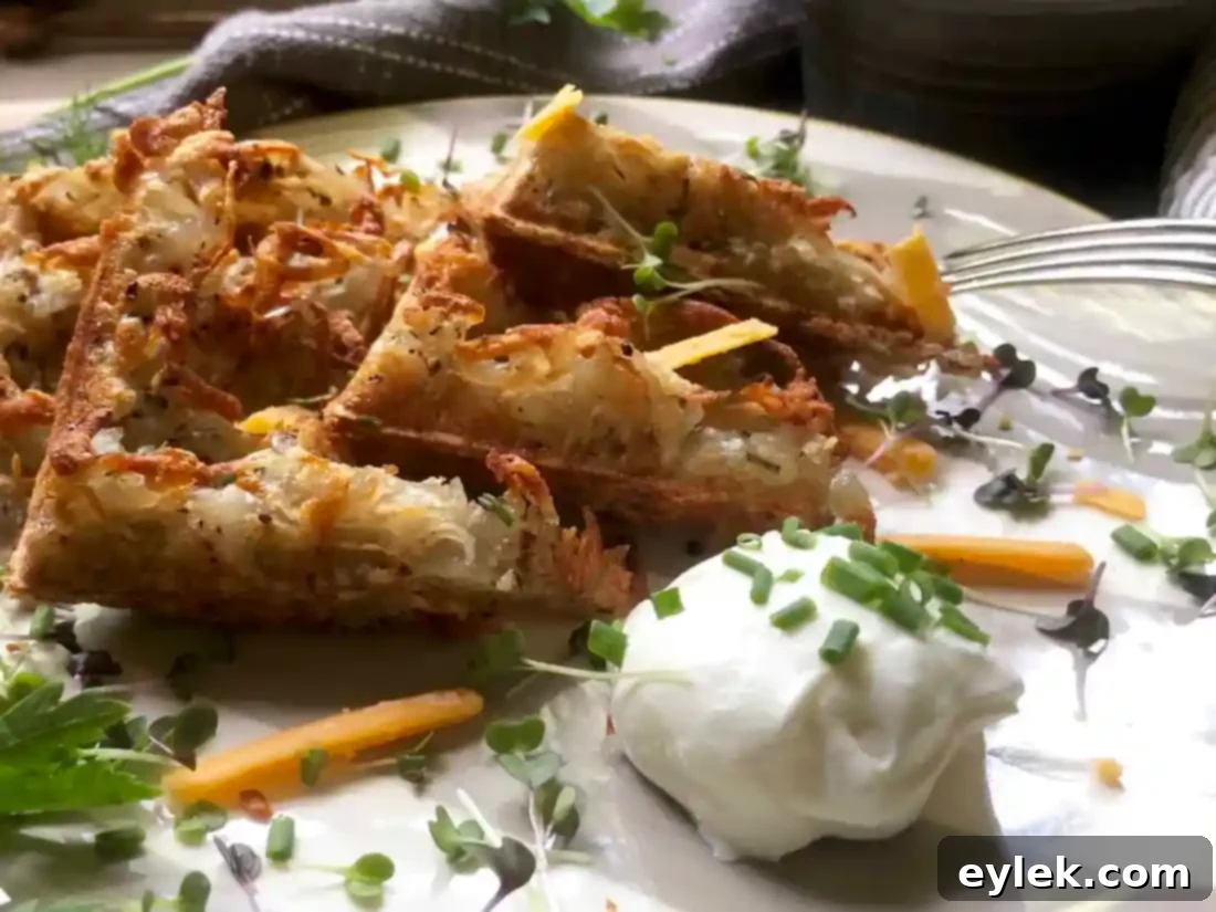 waffled hash browns with rosemary