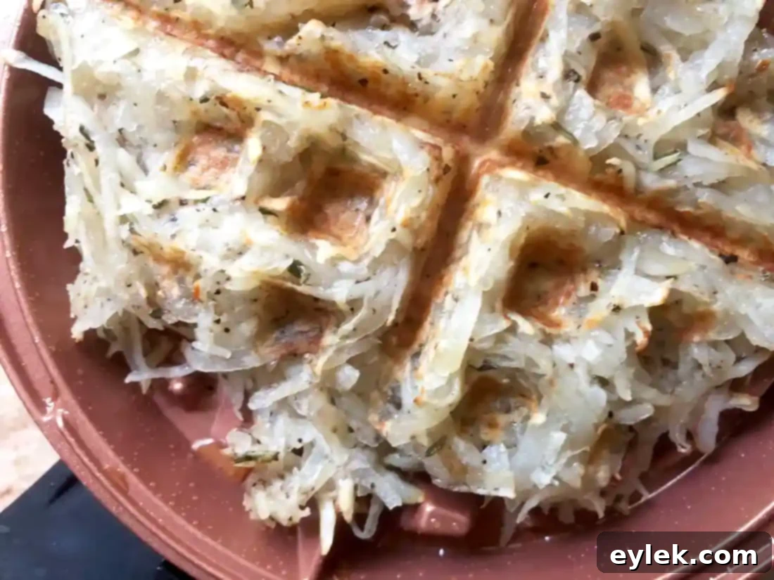 waffled hash browns with rosemary