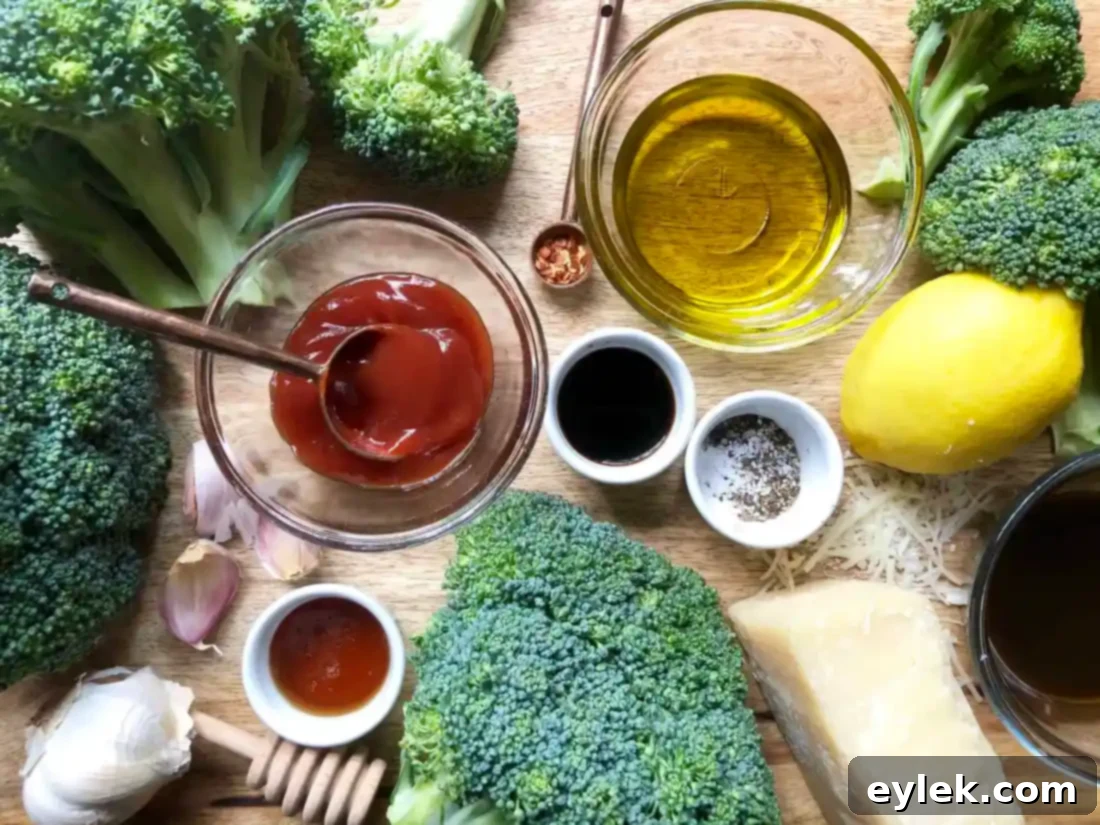 Smoky Marinated Broccoli Spears 2 Grilled Marinated Broccoli Spears on a platter