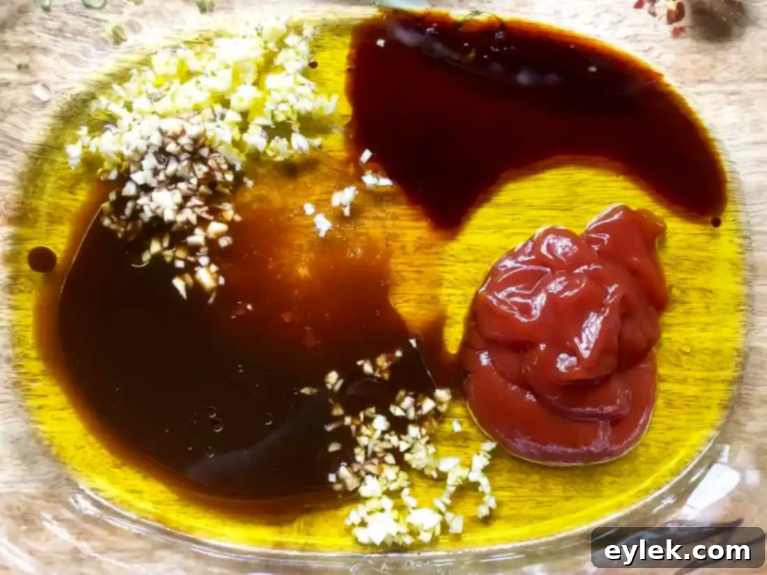 Smoky Marinated Broccoli Spears 5 Whisking marinade ingredients together in a bowl