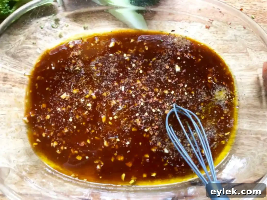 Smoky Marinated Broccoli Spears 6 Finely minced garlic ready for the marinade