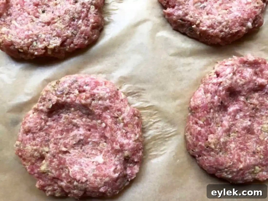 Patties ready to be cooked