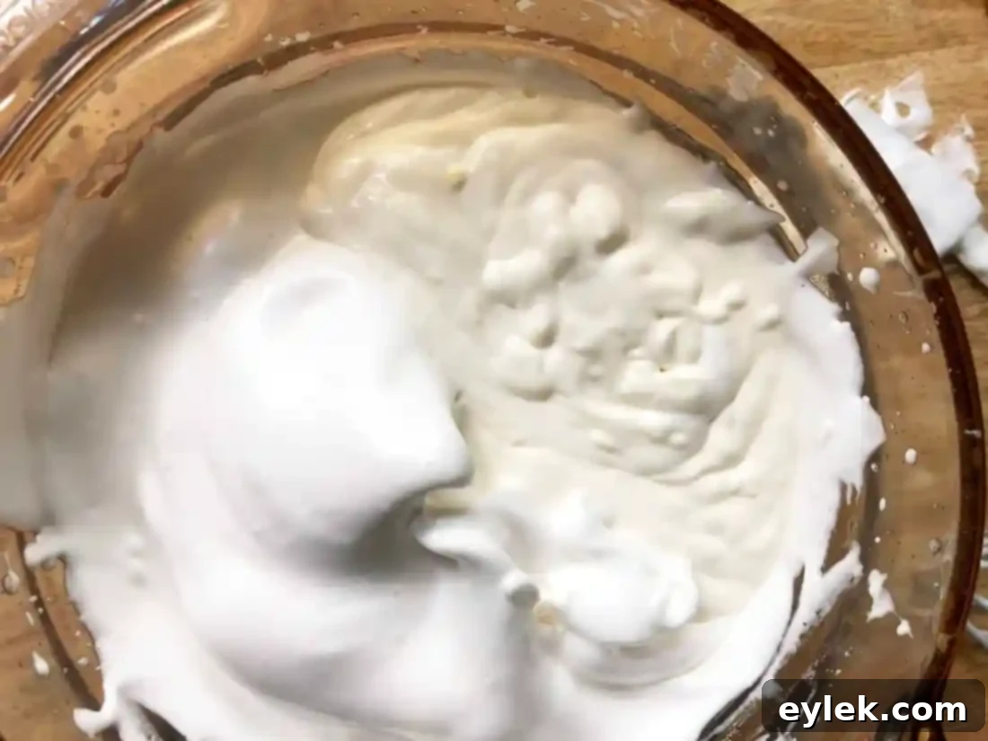 The lemon yogurt mousse mixture after combining