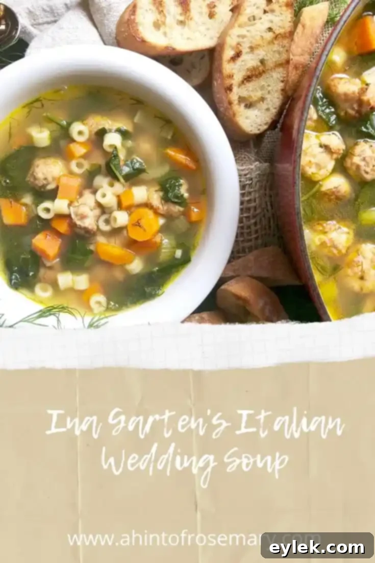 Ina Garten's Italian Wedding Soup, a comforting and hearty meal