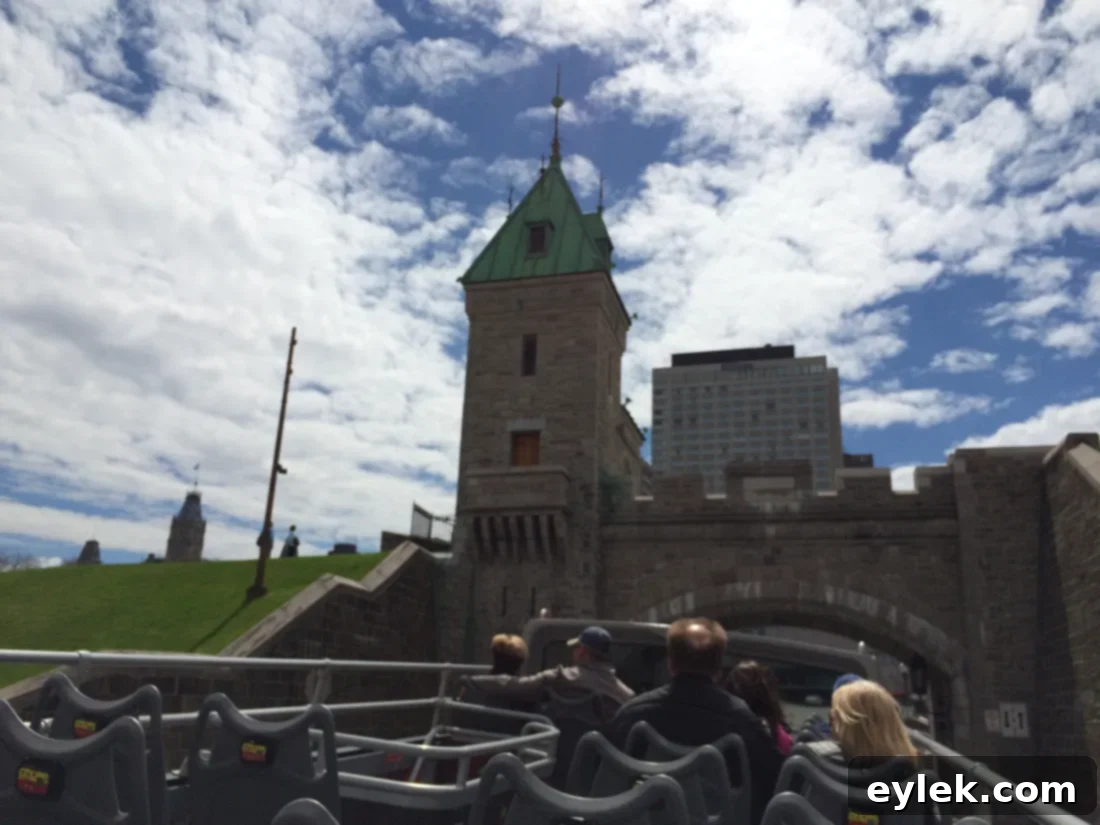 Panoramic view from Quebec City tour bus