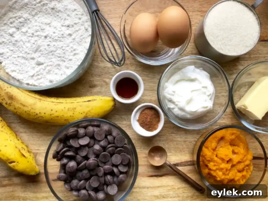 Banana & Pumpkin Muffins with Chocolate Chips