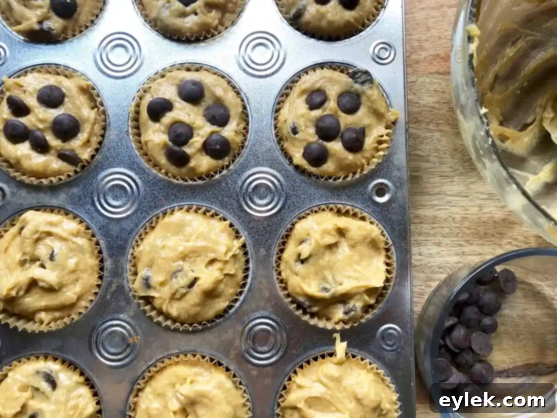 Muffins ready for baking