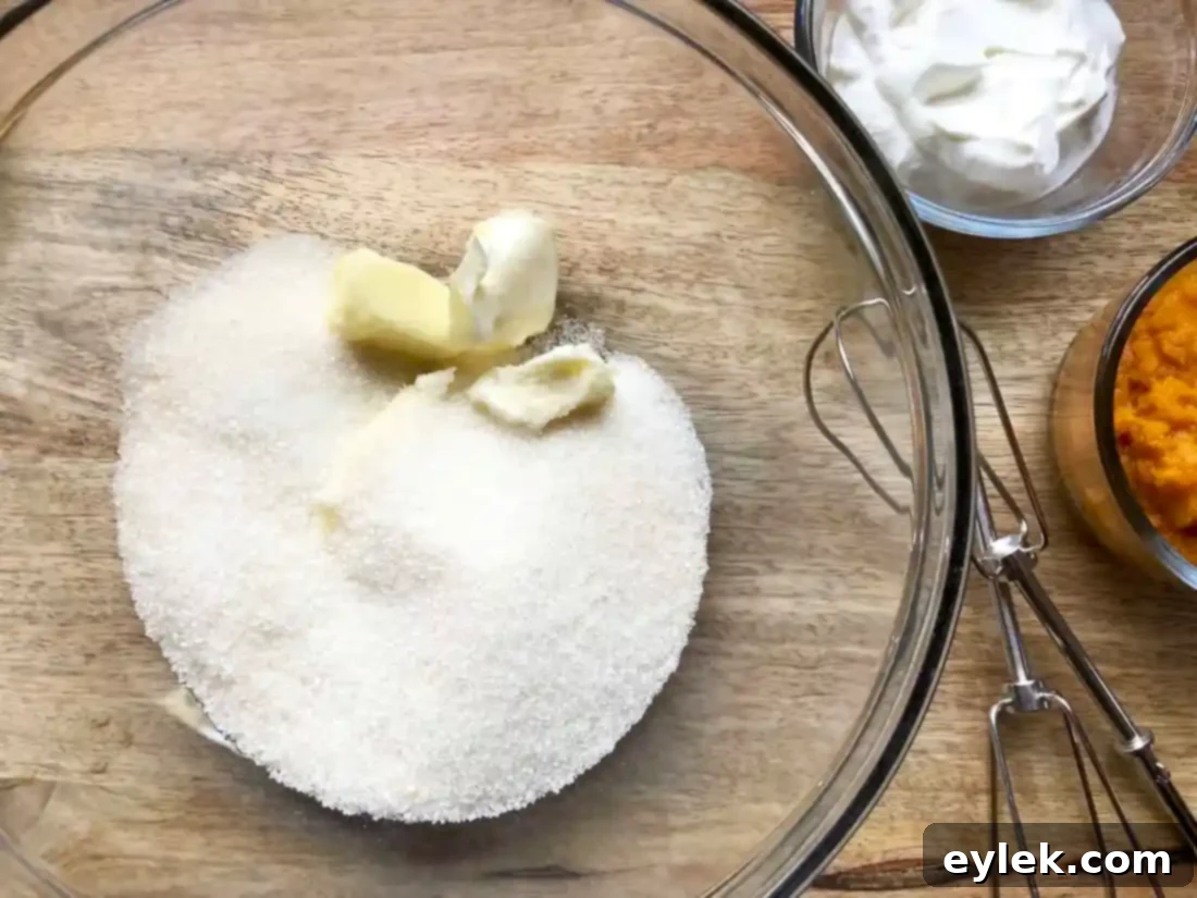 Beating butter and sugar for muffin batter