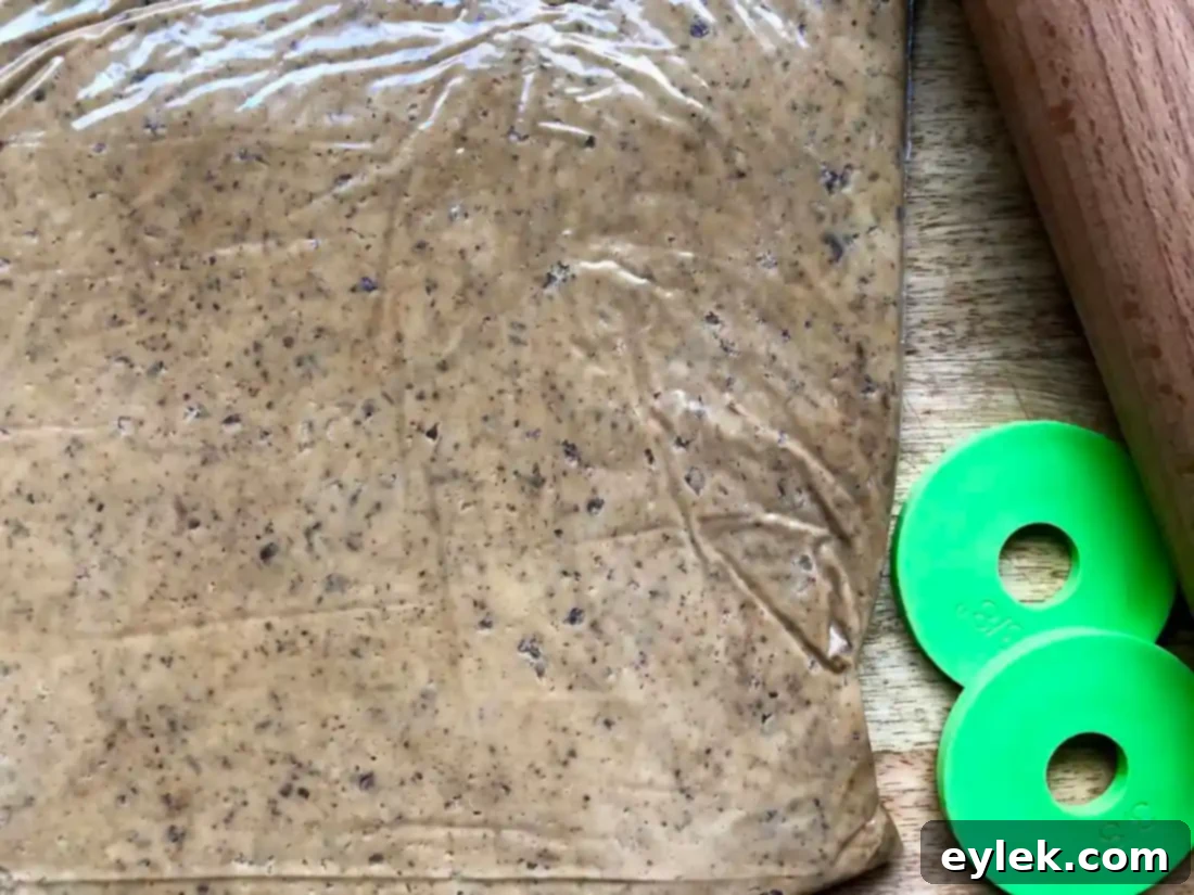 Rolling shortbread dough in a ziplock bag