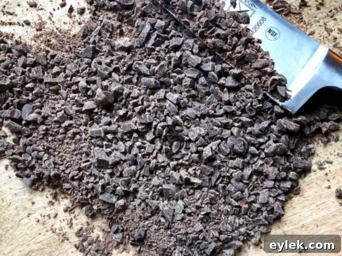 Bittersweet chocolate chips for shortbread