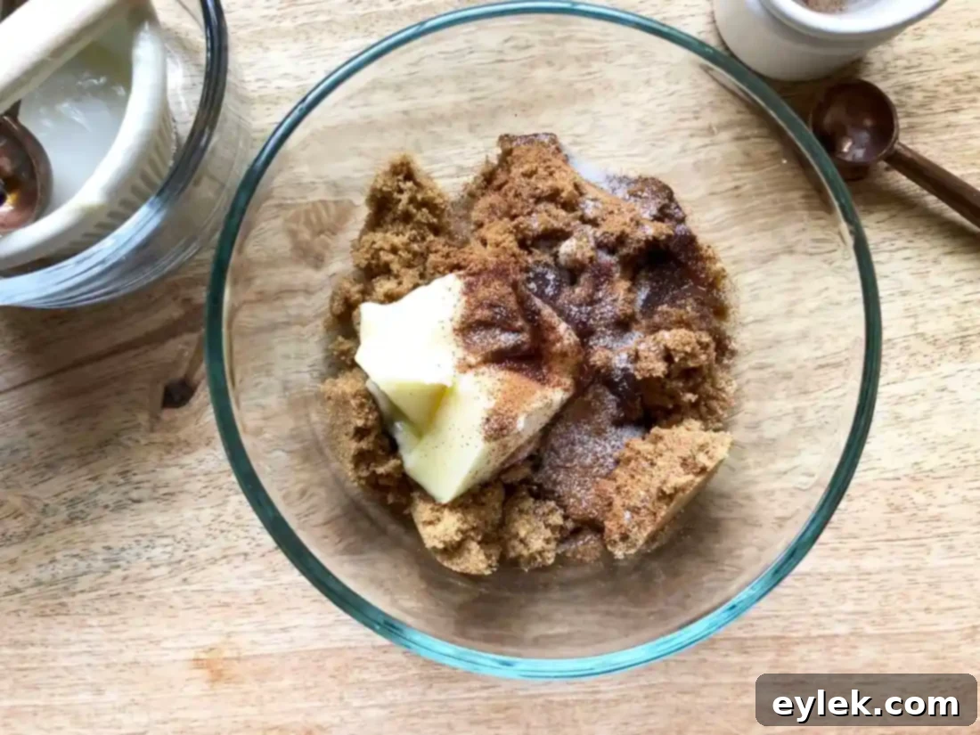 cinnamon topping being mixed