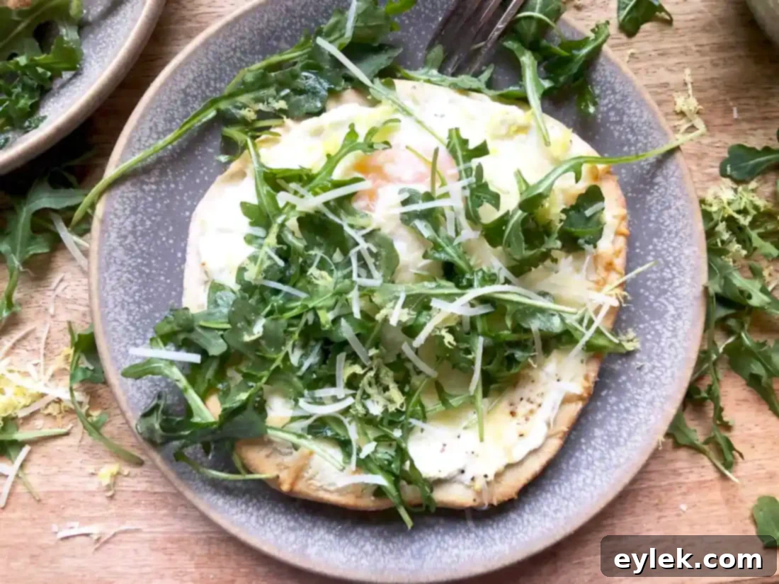 mini breakfast pizzas with arugula salad