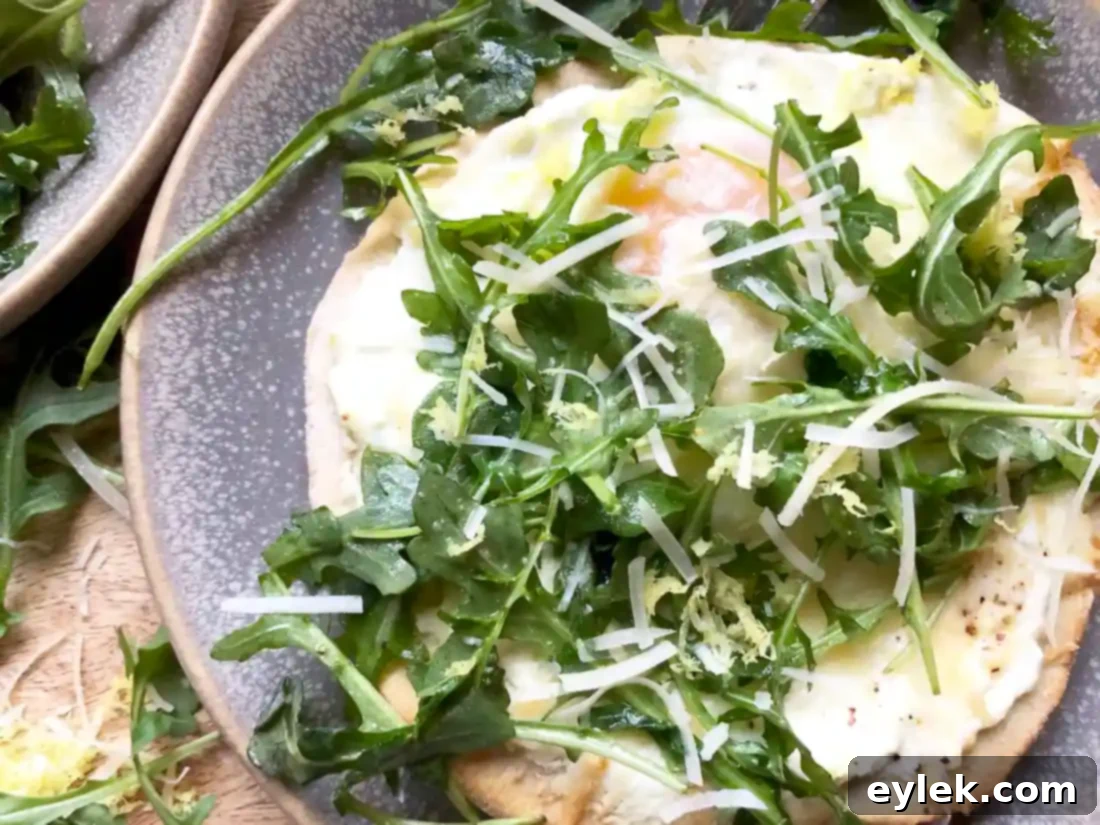 mini breakfast pizzas with arugula salad