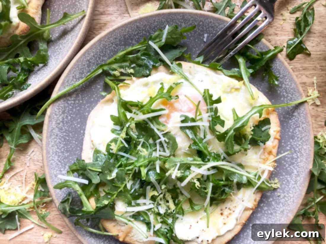 mini breakfast pizzas with arugula salad